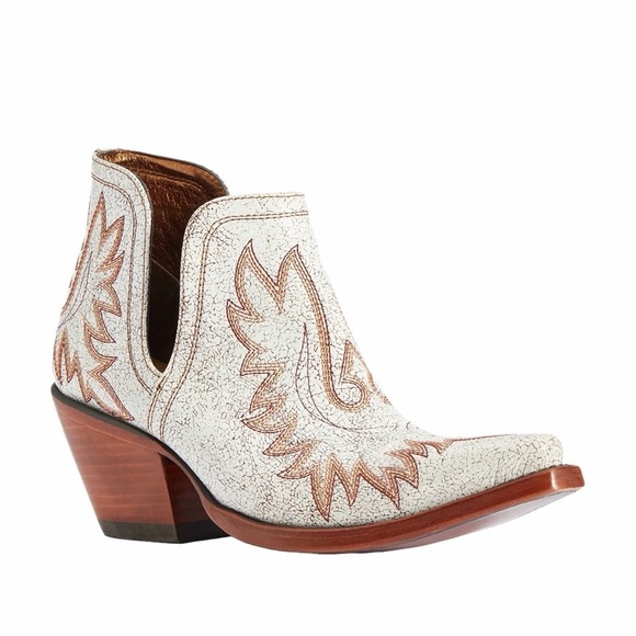 Ariat Women's Western Ankle Boots - Cream and Brown - Picture 2 of 3